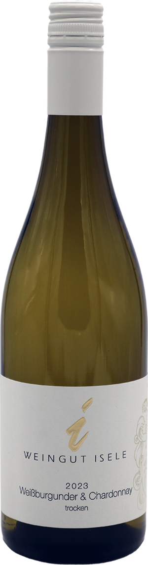 Weinflasche 2023er Weißburgunder & Chardonnay, trocken – Weißwein vom Weingut Isele